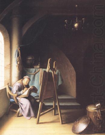 A Man writing in an Artist's Studio (mk33), Gerrit Dou